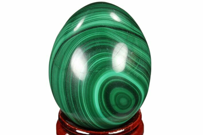 Stunning Polished Malachite Egg - Congo #115297